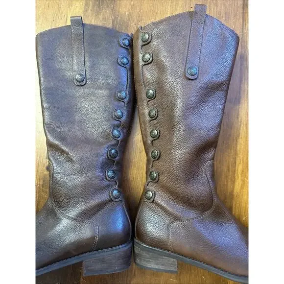 Matisse Women's 8 Sargent Brown Leather Mid Calf Western Riding Boot Side Zip - Picture 2 of 14